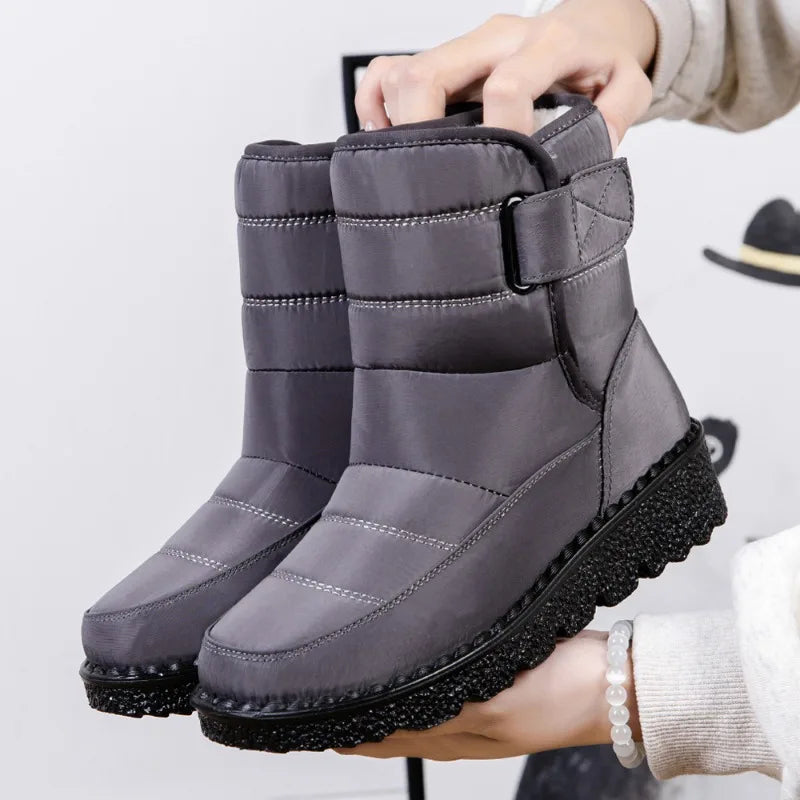 Botas de Mujer y hombre antideslizantes, impermeables, muy cómodos, de invierno con nieve. Zapatos de plataforma. Botines cálidos  acolchados con algodón.