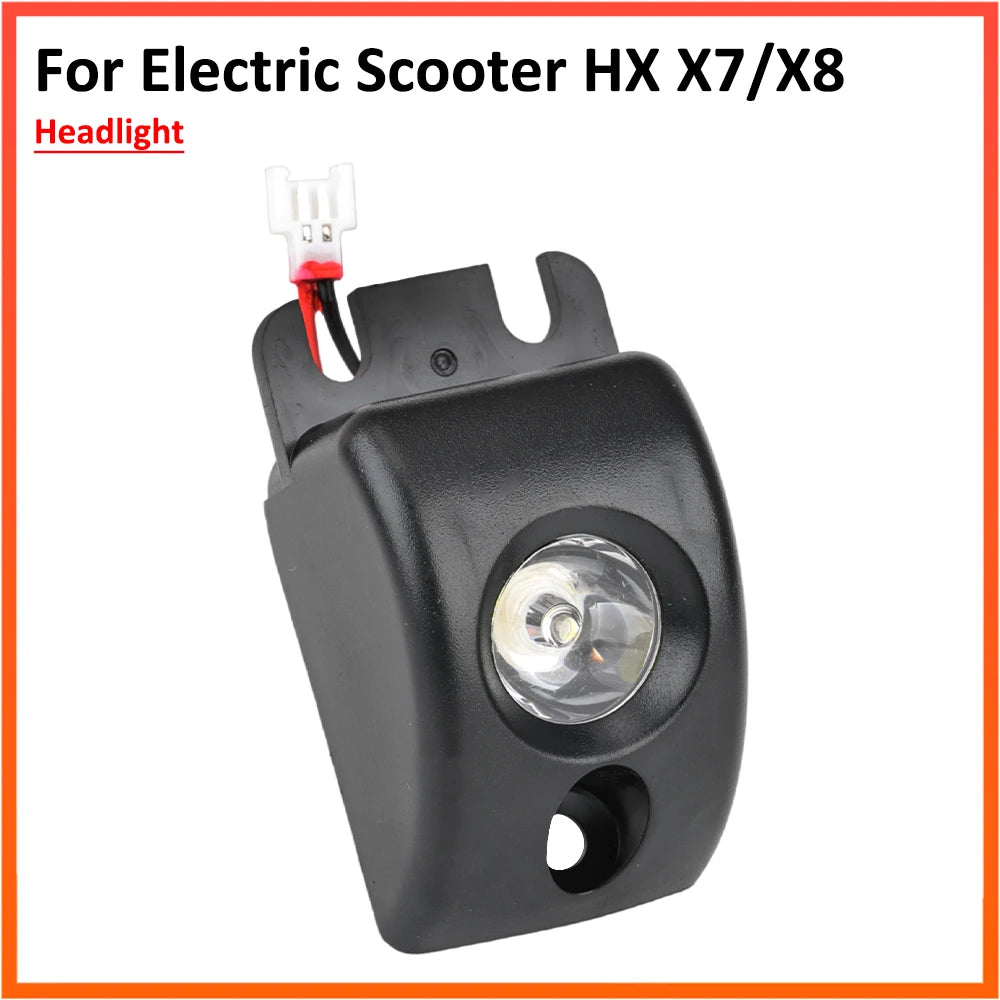 Faro delantero para patinete eléctrico HX X7 X8, piezas de repuesto de luz Led delantera plegable Kick Scooter.