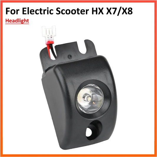 Faro delantero para patinete eléctrico HX X7 X8, piezas de repuesto de luz Led delantera plegable Kick Scooter.